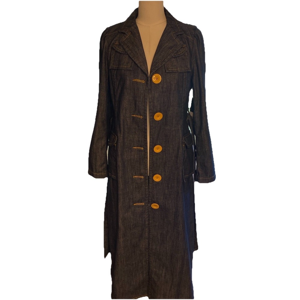 Marc Jacobs Runaway Collection Denim Long Coat Size M Rinse Jean Rare Orig.$428 - Picture 12 of 16
